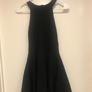 Black open back skater dress